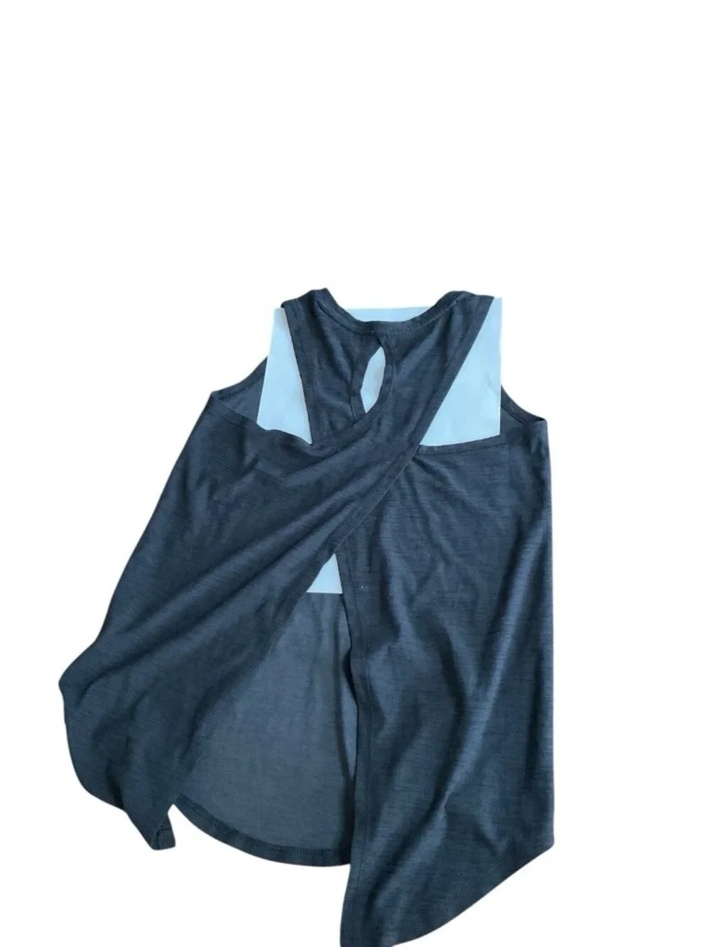 Old Navy Active Girls Charcoal Gray Open Back Tank Top Small (6-7)